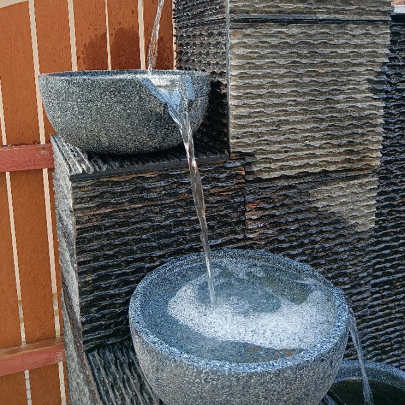 自制流水造景流水盆循环水多层向下鱼缸鱼池水循环造景装饰