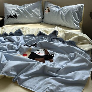 卡通飞行员毛巾绣夏凉被四件夏季 被三件.夏被