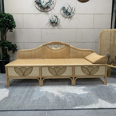 天然真藤贵妃椅躺椅沙发美人妃榻贵妃椅新款功能沙发藤编三人沙发