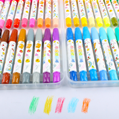 爱色水溶性旋转油画棒儿童彩色蜡笔水洗小学生炫彩棒涂色笔
