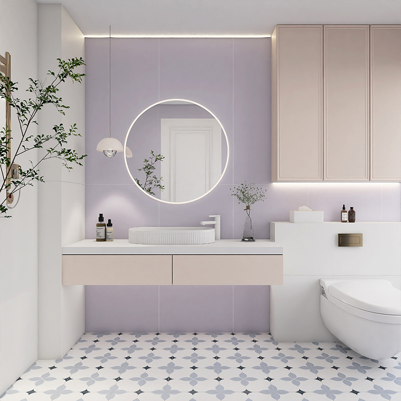 奶油风素色微水泥瓷砖x哑光客厅防滑地砖卫生间浴室墙砖