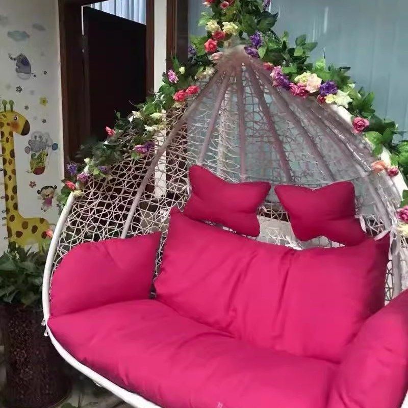 定制单人吊篮垫吊椅摇椅坐垫人秋千藤椅棉垫靠垫加厚拆洗