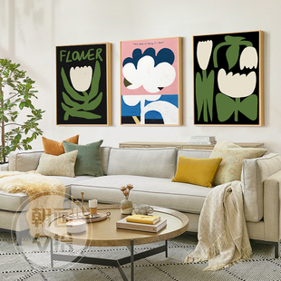 法式 饰画卧室客厅壁画 风艺术家作品抽象卉小新治愈系装