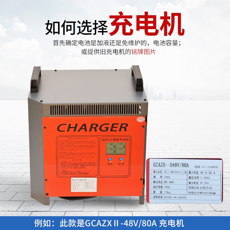电动叉车充电机48V50A/60A/70A/80A80V合力诺力台励福充电器