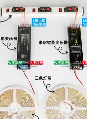 电灯带色变压器转色变光固定分段调光卧室客厅智能
