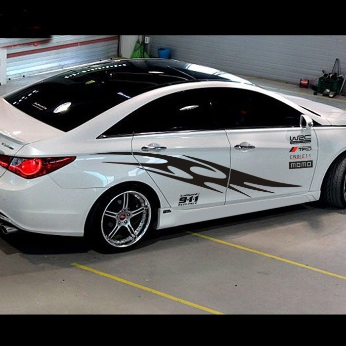 现代朗动 悦动改装车贴 个性车身拉花瑞纳 名图 索纳塔全车贴纸