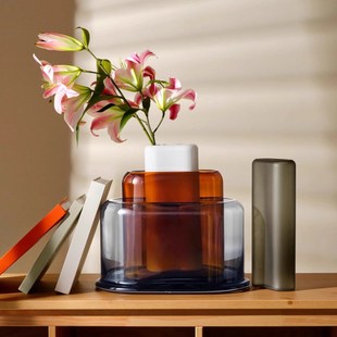 饰摆件软装 土耳其Nude进口Layers叠韵花瓶水晶玻璃花器样板房装