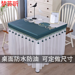 垂纱烤火桌罩套电炉罩正方形防水防油桌布家用电炉罩取暖桌罩 薄款