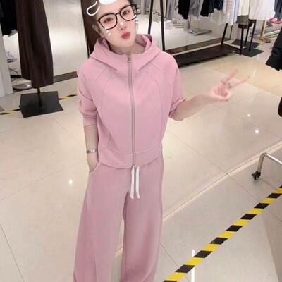 休闲运动套装女春秋春季2026新款高级感加绒卫衣弯刀裤穿搭一整套