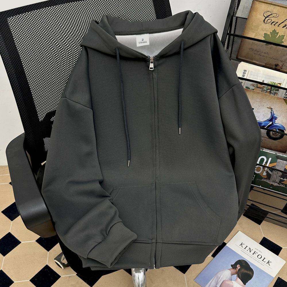 春秋连帽日系卫衣男女薄款宽松百搭情侣拉链开衫外套韩版潮流上衣