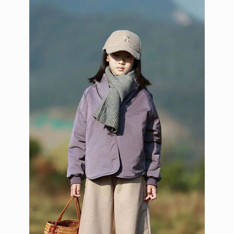 女童棉服冬季新款薄款连帽洋气棉袄甜美日系亲子装儿童保暖外套潮