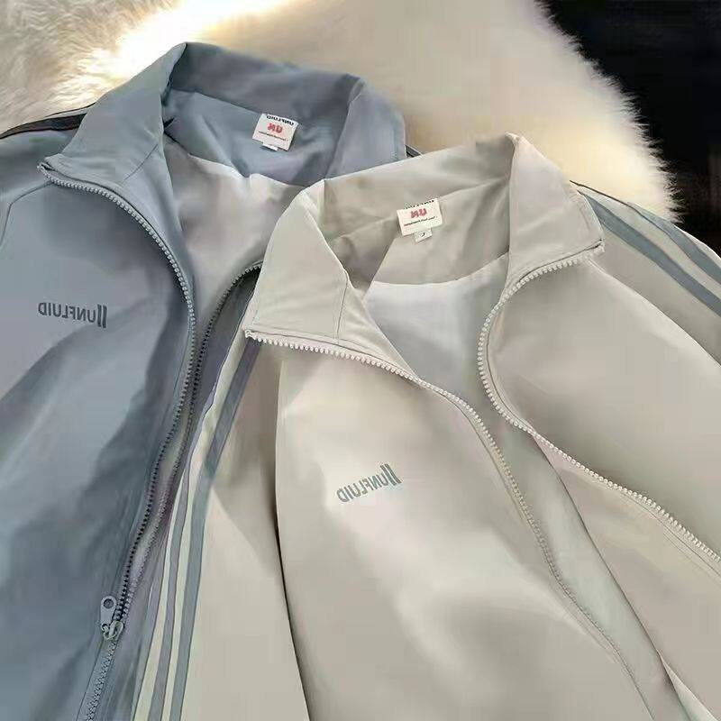 运动外套女春秋学生复古潮流棒球服chic设计感小众情侣夹克冲锋衣
