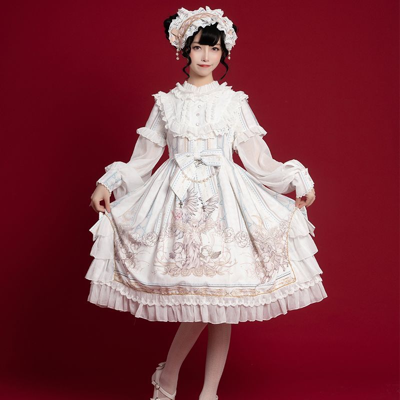 豹了个猫原创Lolita重逢世界OP长袖日常优雅连衣裙送发带