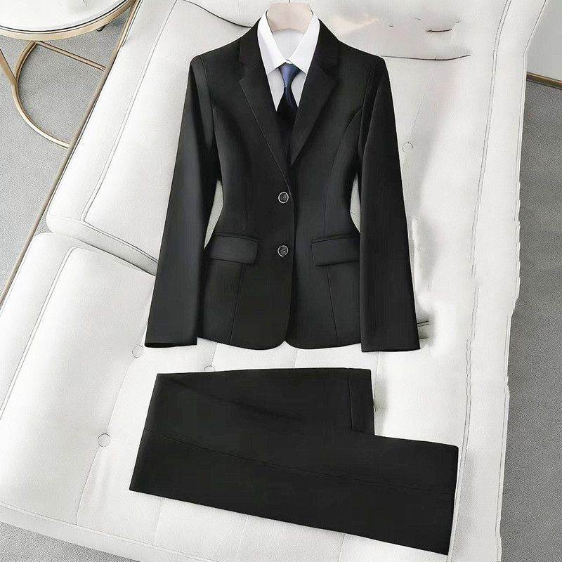 黑色西装套装女2026新款高级感小个子面试正装工作服职业西服外套