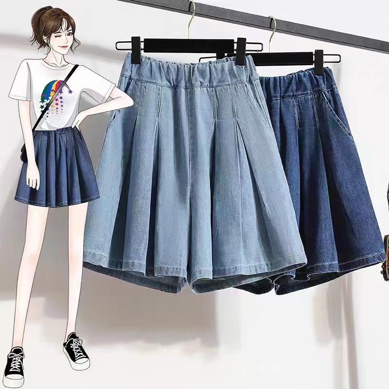 薄款天丝牛仔裤女2025夏季新款宽松显瘦气质时尚百搭阔腿五分裙裤