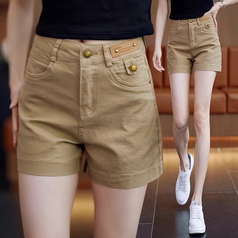 弹力牛仔短裤女夏季薄款2025新款爆款高腰显瘦外穿休闲a字阔腿裤