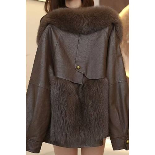 皮衣外套女2025秋冬新款海宁皮草外套女冬天加棉仿狐狸毛气质上衣