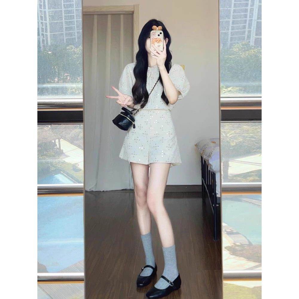 小香风时尚套装女夏季显瘦减龄运动休闲高级感韩系短袖短裙两件套