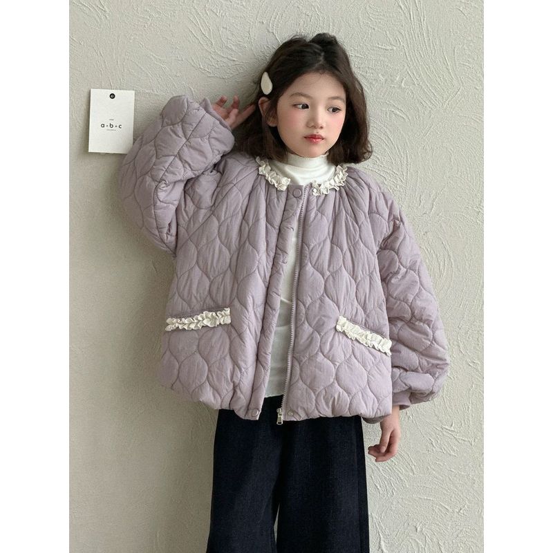 女童棉服秋冬款2025新款洋气童装小女孩休闲绗棉外套儿童棉衣冬装