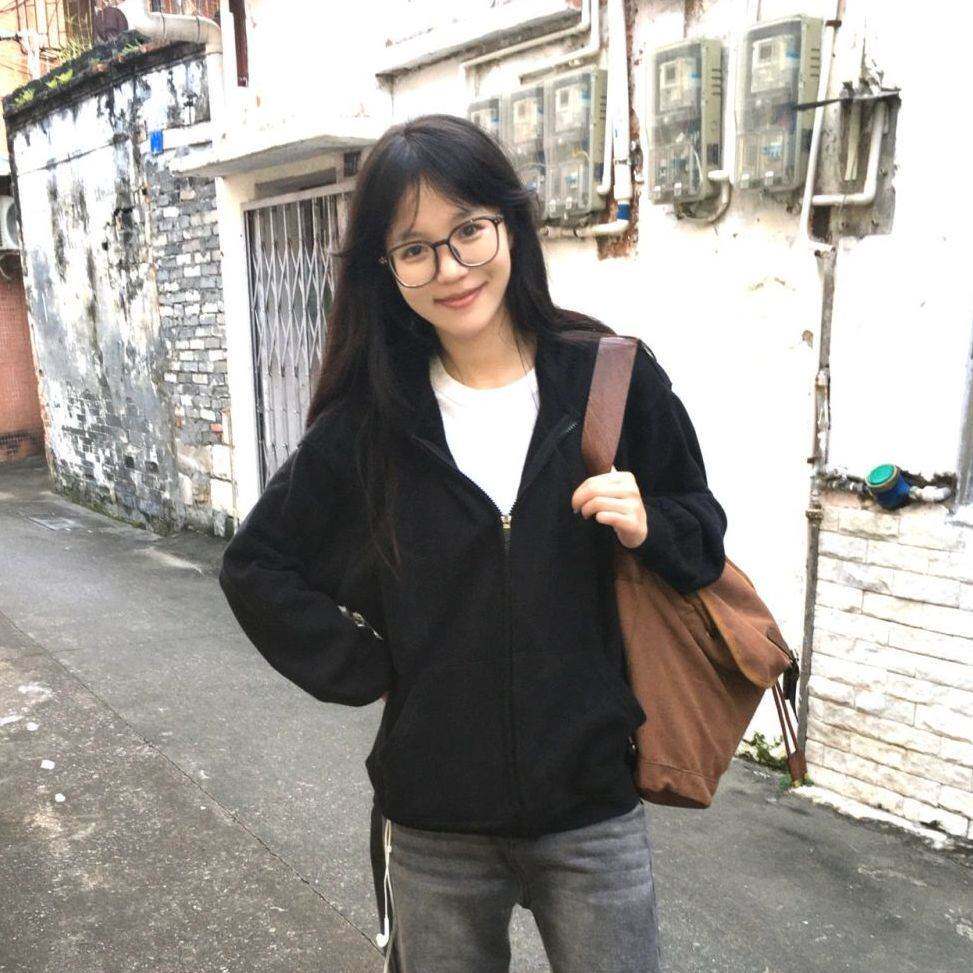 春夏慵懒风黑色外套连帽卫衣女宽松休闲时尚百搭拉链开衫
