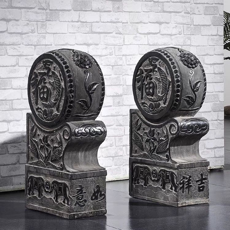 青石石雕门墩抱鼓石家用