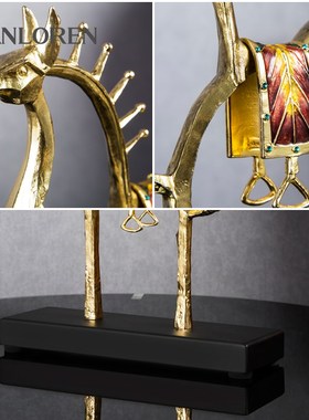 圣朗伦北欧摆件马办公室桌面摆设家居客厅电视柜茶几玄关工艺装饰