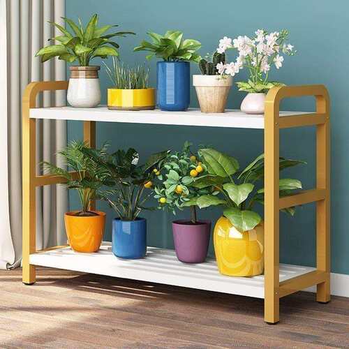 阳台花架子置物架落地式铁艺花盆花架子可移动带轮多层室内室外