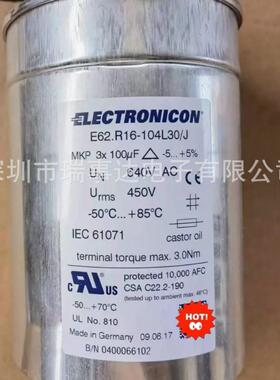 原装E62.R16-803L303*80UF640VELECTRONICON电力电容当天发货