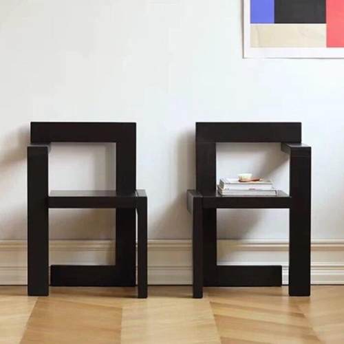 设计师北欧复古餐椅中古简约椅子实木单人椅书桌椅扶手艺术休闲椅