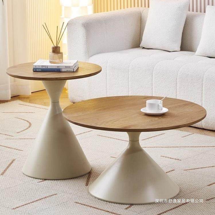 北欧奶油风圆形茶几家用设计师小户型客现代实木民宿简约小户茶几,3C数码配件,USB灯,淘宝优惠券,粉丝福利购,淘宝优惠卷