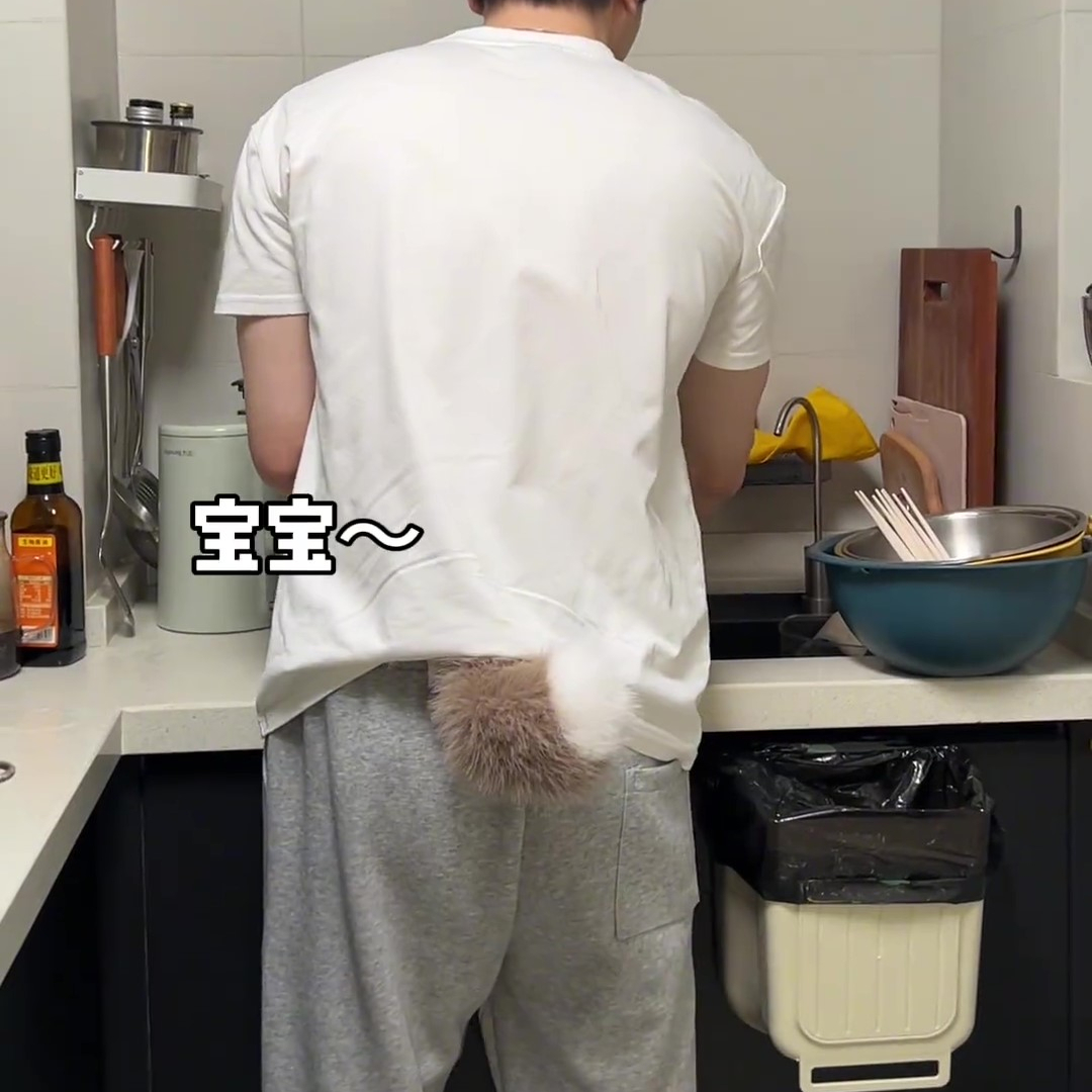 抖音迷你电动声控毛绒仿真尾巴cos二次元漫展道具兽尾可爱腰饰