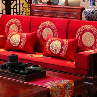 丝绒沙发垫海绵垫四季通用靠枕定制中式坐垫红木沙发套罩古典圈椅