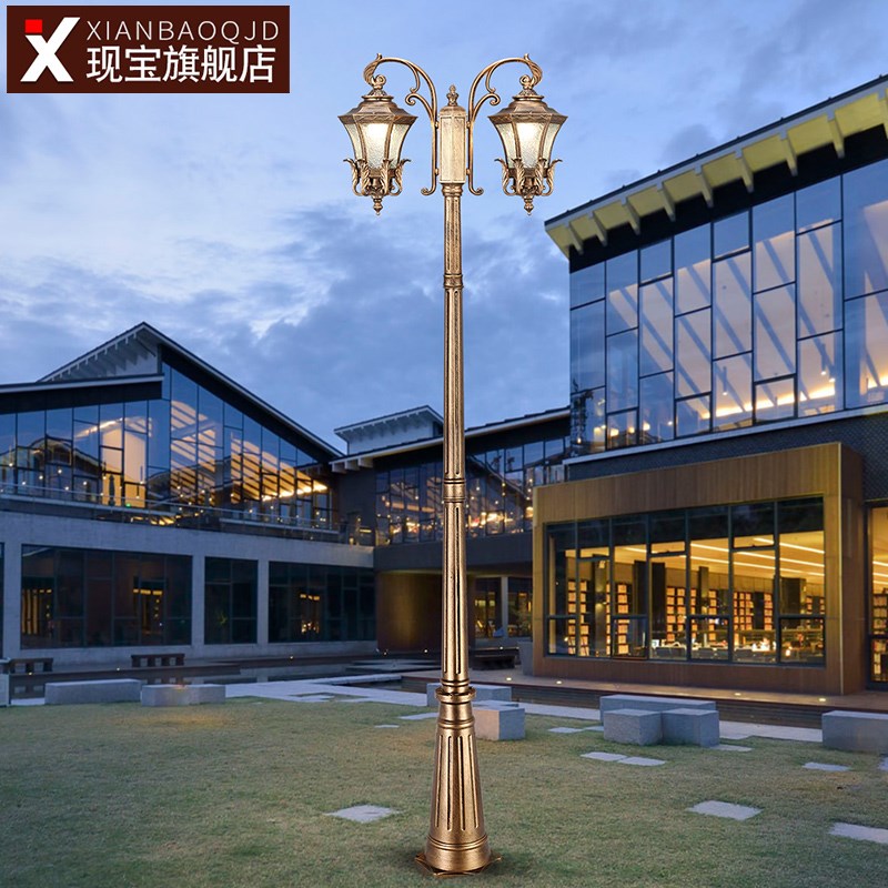 仿古路灯欧式户外防水景观220v接电高杆室外庭院led小区花园别墅