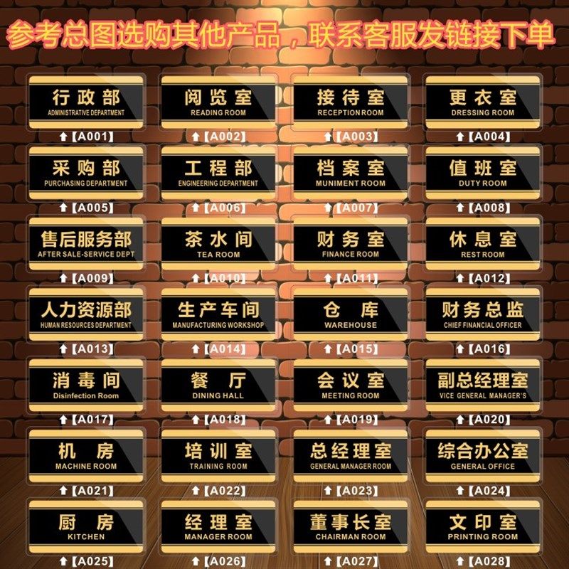 物业管理处标识门牌 物业部办公室指示门牌 小区管理处粘贴门牌