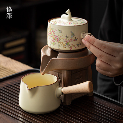 家用懒人泡茶神器 高端全自动功夫茶具套装新款 陶瓷轻奢礼品盒