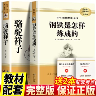 钢铁是怎样炼成的骆驼祥子青少年原著正版七年级下册必读名著书完整版初中生课外寒假阅读书籍批注导读考点长江出版社人民教育文学