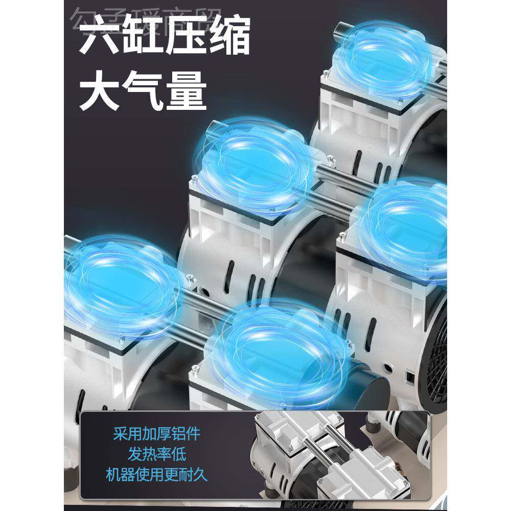 空机静音无油用小型220v充木工空喷漆专汽磅工奥突斯业打气压泵气