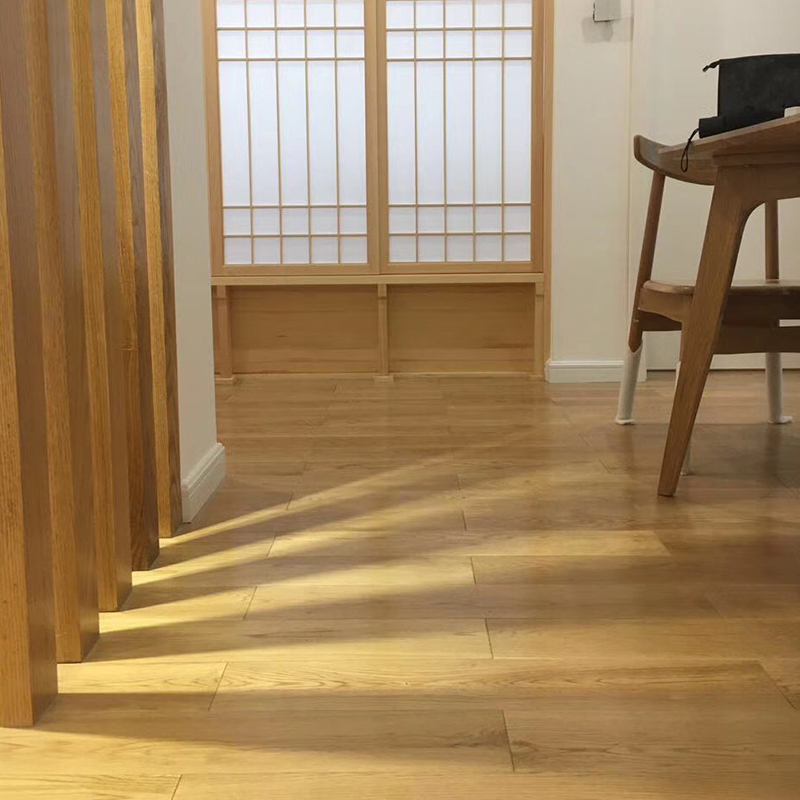 乾橙地板橡木实木人字拼地板灰色原木色锁扣地热地暖专用木地板