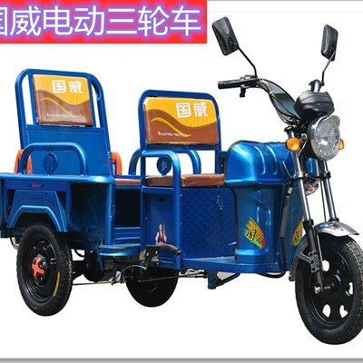 国威电动三轮车家用折叠代步电瓶车拉货接送孩子载重货车