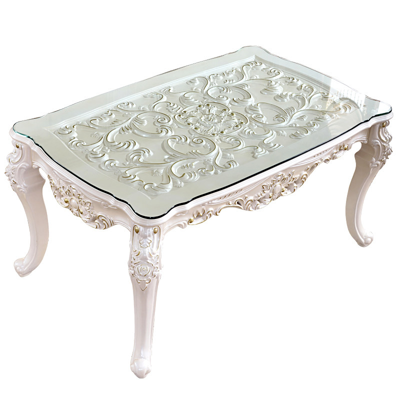 欧式方桌 美式实木餐桌椅组合家用小户型长方形桌子饭桌白色方桌