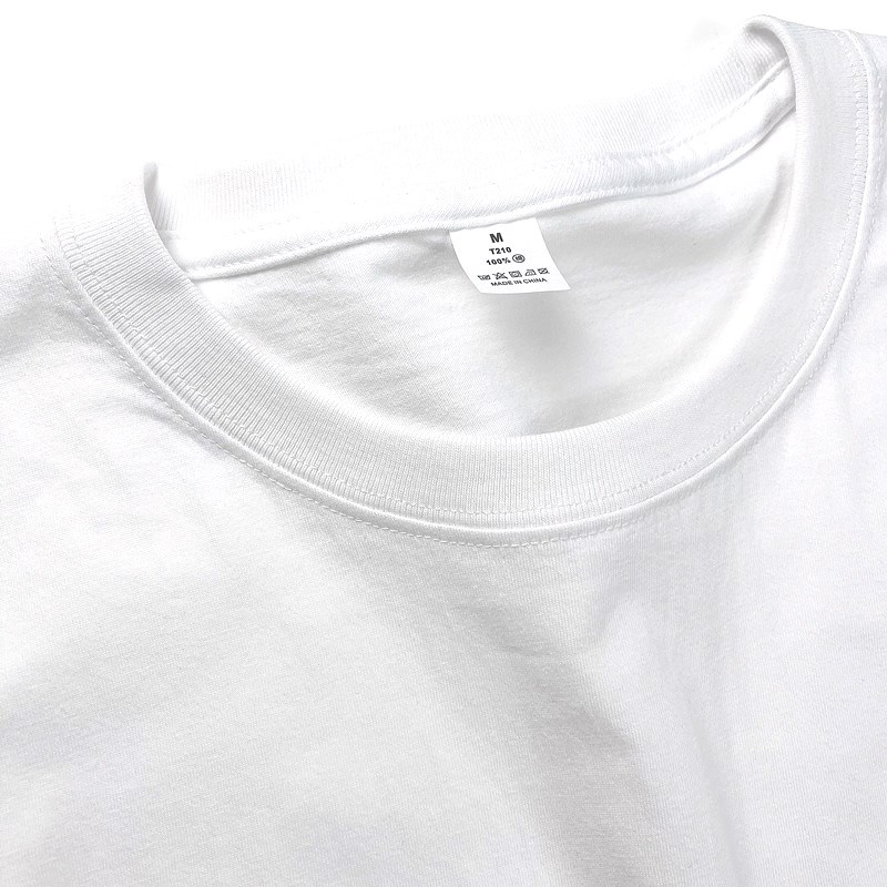 新疆纯棉 210G重磅圆领内搭男士白色短袖t恤女宽松夏无缝桶织纯白