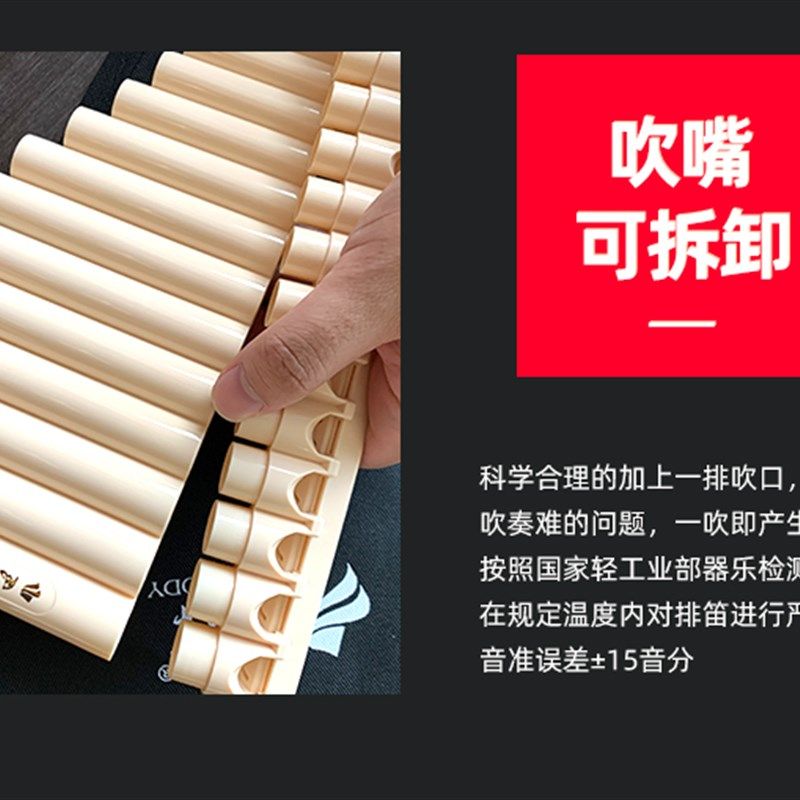 风律牌易学排笛 16管18管学生教学专用专业排箫初学者儿童入门C调,乐器/吉他/钢琴/配件,箫,淘宝优惠券,粉丝福利购,淘宝优惠卷