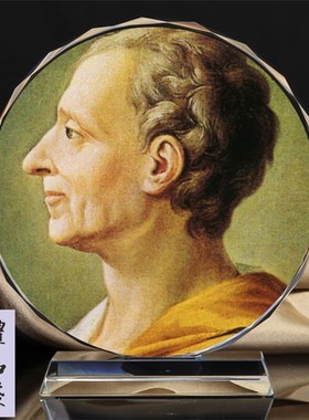 尼采/孟德斯鸠/伏尔泰画像纪念水晶摆件工艺品书房装饰礼品创意