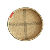 新款 晾晒茶叶有孔竹匾簸箕家用晒篮食品手工制品托盘手工竹筛子