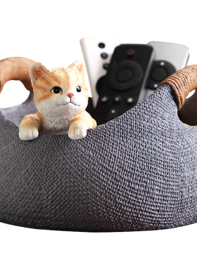 慧心巧聚猫咪摆件桌面收纳创意客厅家居装饰品玄关小摆设乔迁礼品