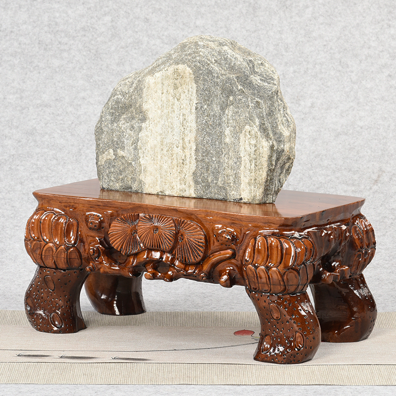 全实木质根雕加厚奇石底座可挖槽玉石头工艺品佛像花盆景摆件托架