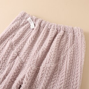 加厚法兰绒长裤 珊瑚绒孕妇睡裤 怀孕期家居裤 可调节托腹裤 秋冬款