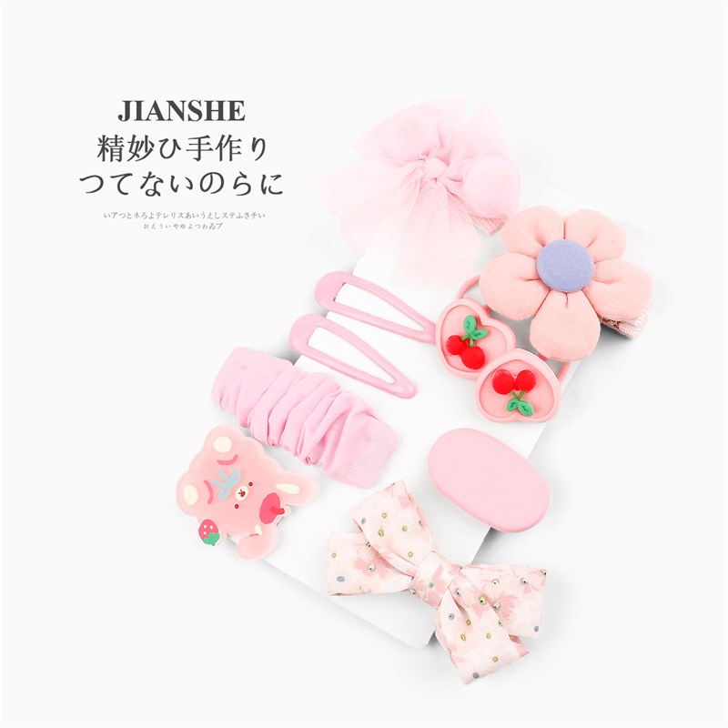 女童宝宝新款卡通发夹头绳套装可爱儿童碎发刘海夹侧边夹发卡头饰