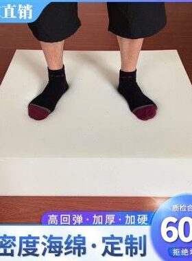 60D高密度重体加硬加厚海绵沙发垫防水坐垫定做实木飘窗布艺床垫
