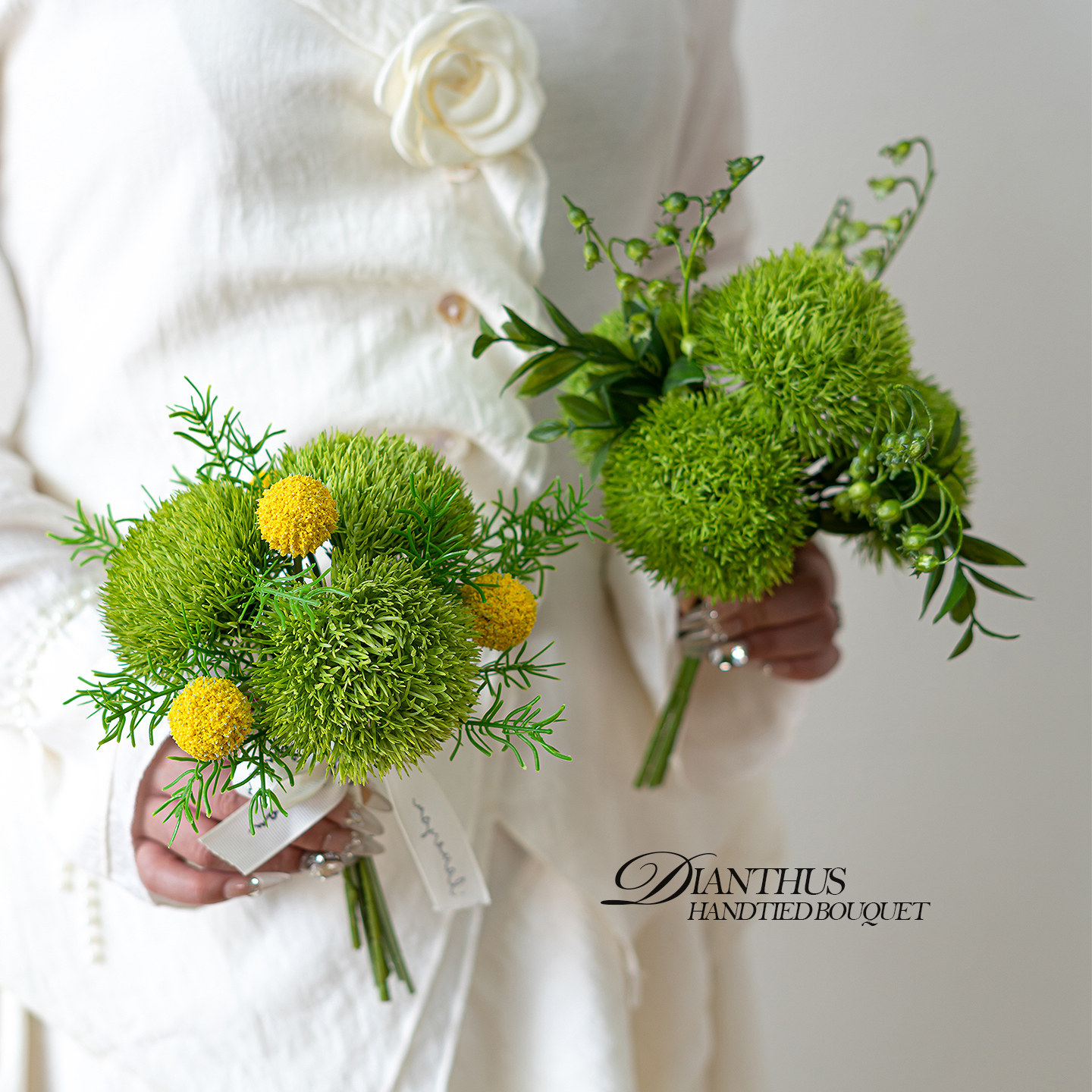 高档绿植绿松球仿真花花束客厅样板间餐桌花装饰摆设摄影道具假花